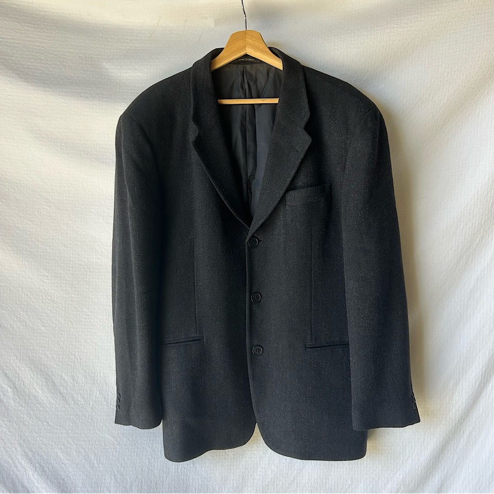 Emporio Armani Black Sport Coat with Notched Lapel